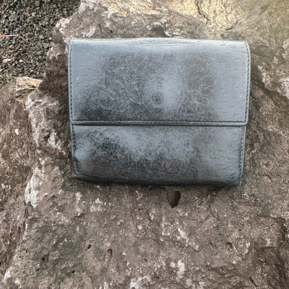 Ferragamo Gancini Leather Wallet Woven Inlay Vintage - Picture 3 of 8